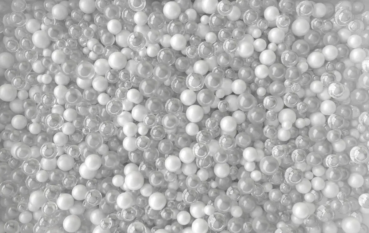 Compounded polystyrene pellets